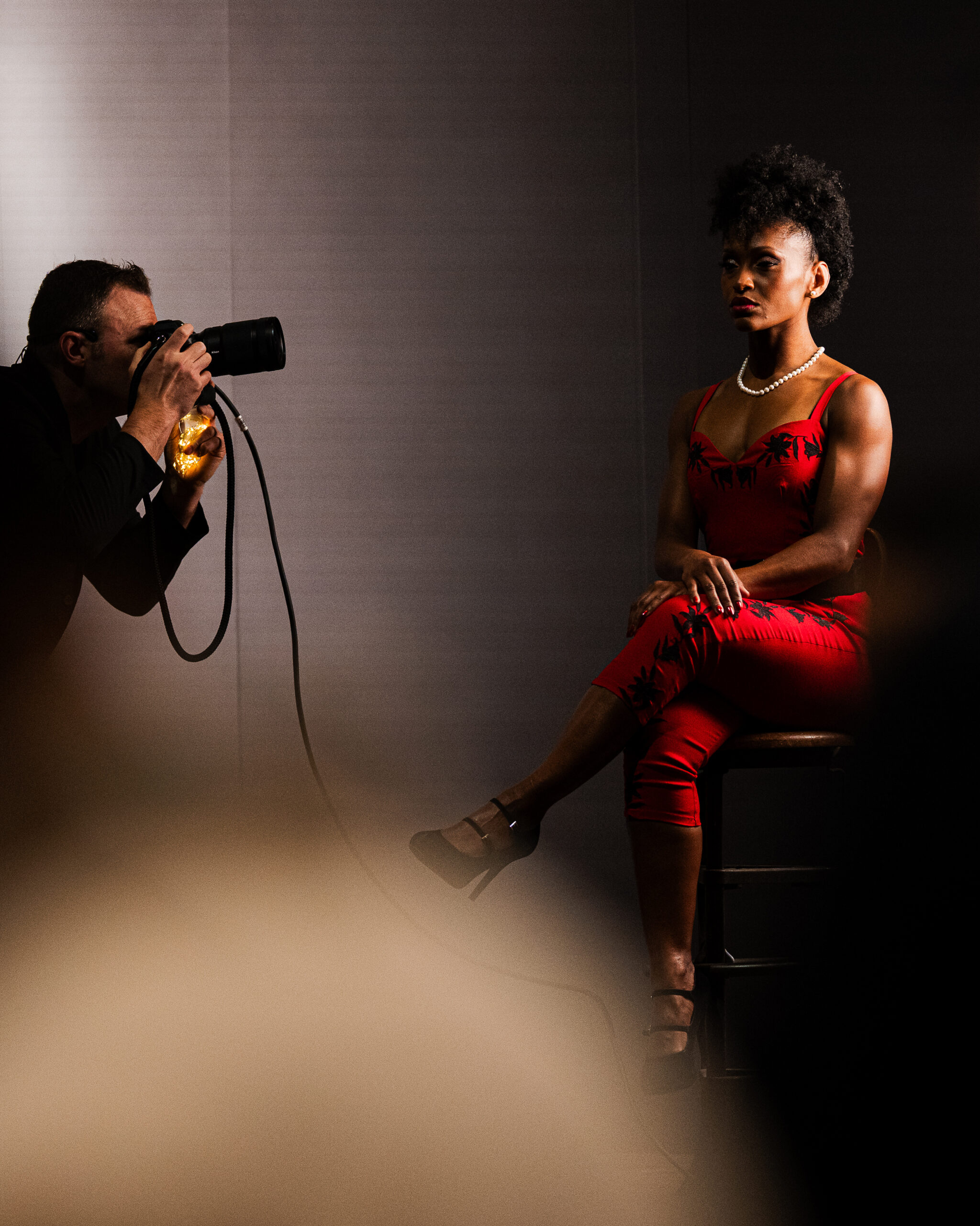 photographing a model at WPPI